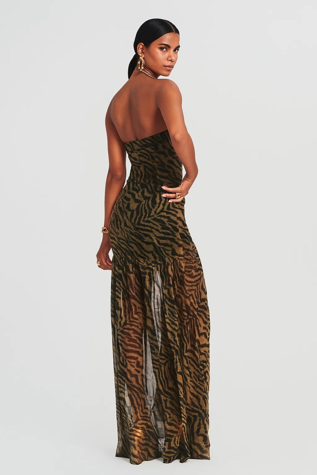 Long Bustier Dress | Animal Print | Glamorous and Wild