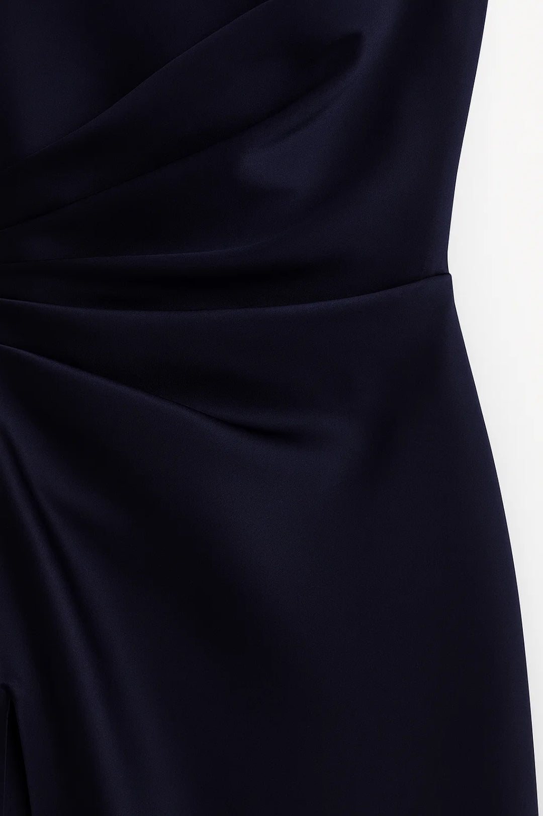 One-Shoulder Long Dress with Side Draping | Timeless Elegance