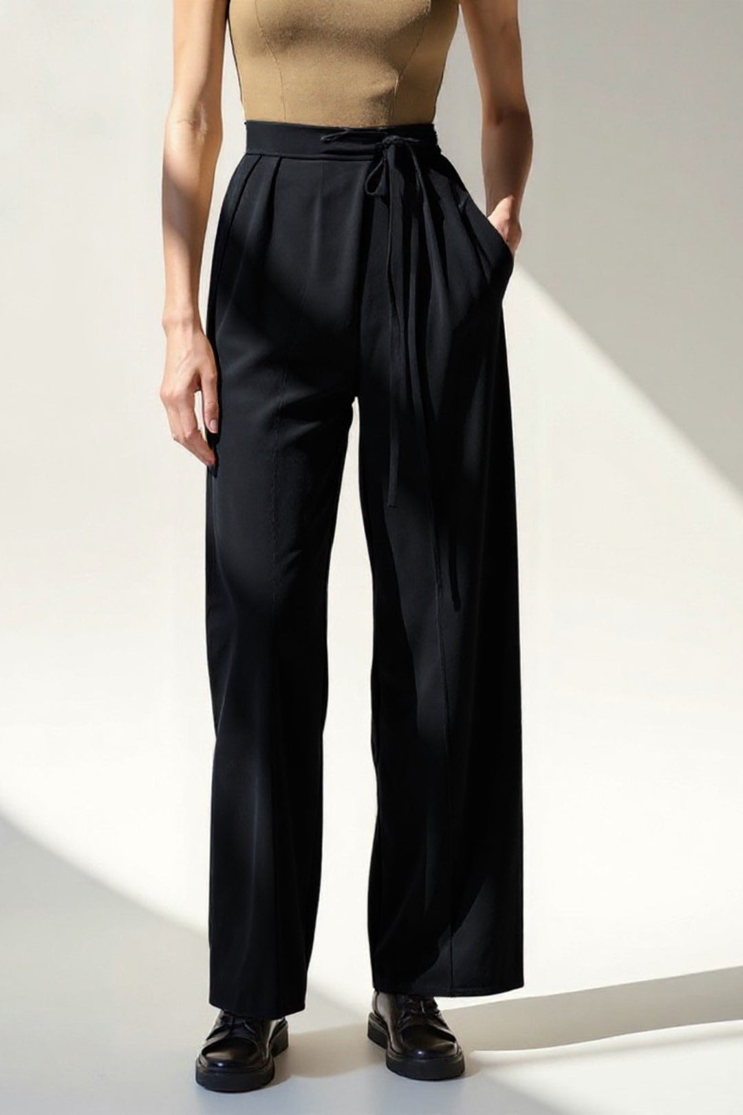High-waisted elegant trousers with belt | Straight leg | Available in multiple colors