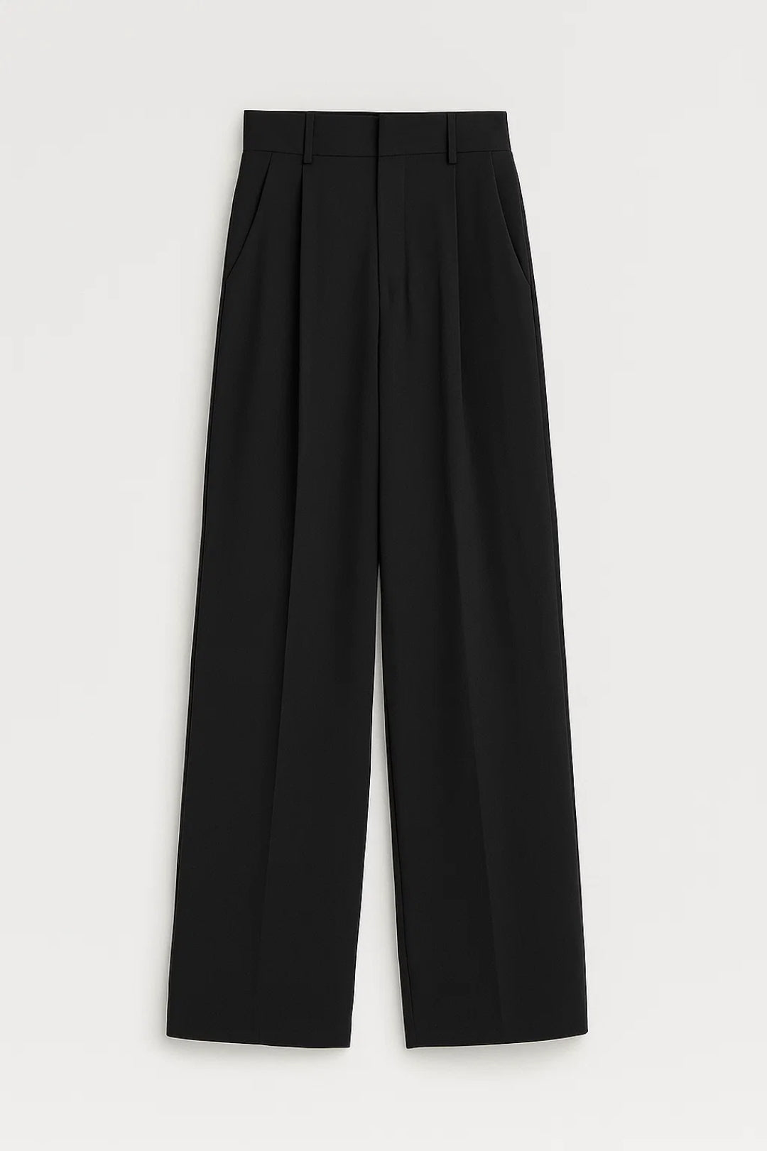 Elegant black wide-leg trousers | High waist | Fluid tailored cut