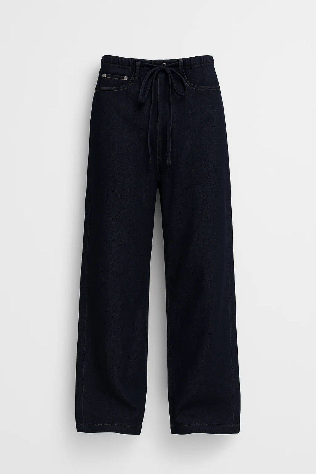 Wide-leg jeans with elastic waistband and drawstring | Comfort and everyday style