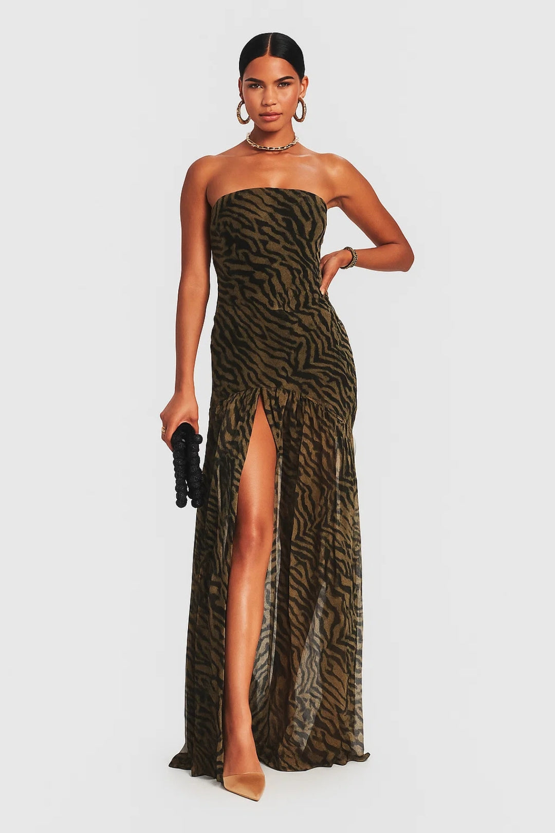 Long Bustier Dress | Animal Print | Glamorous and Wild