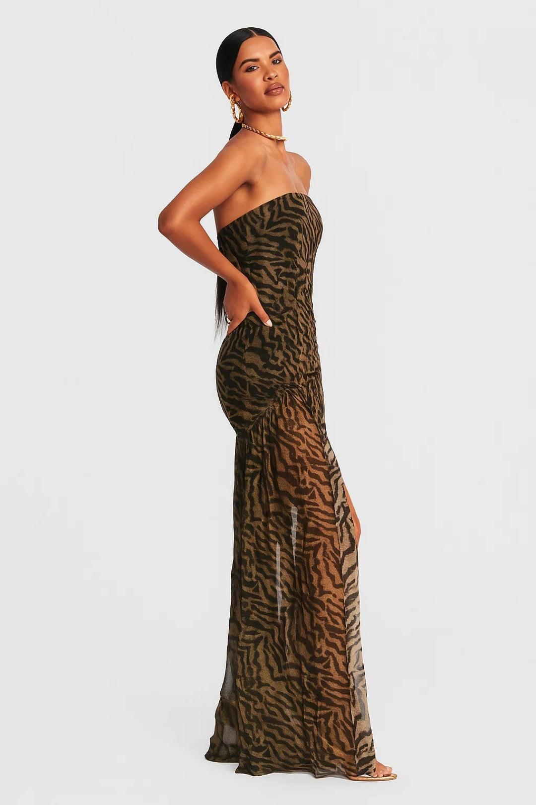 Long Bustier Dress | Animal Print | Glamorous and Wild