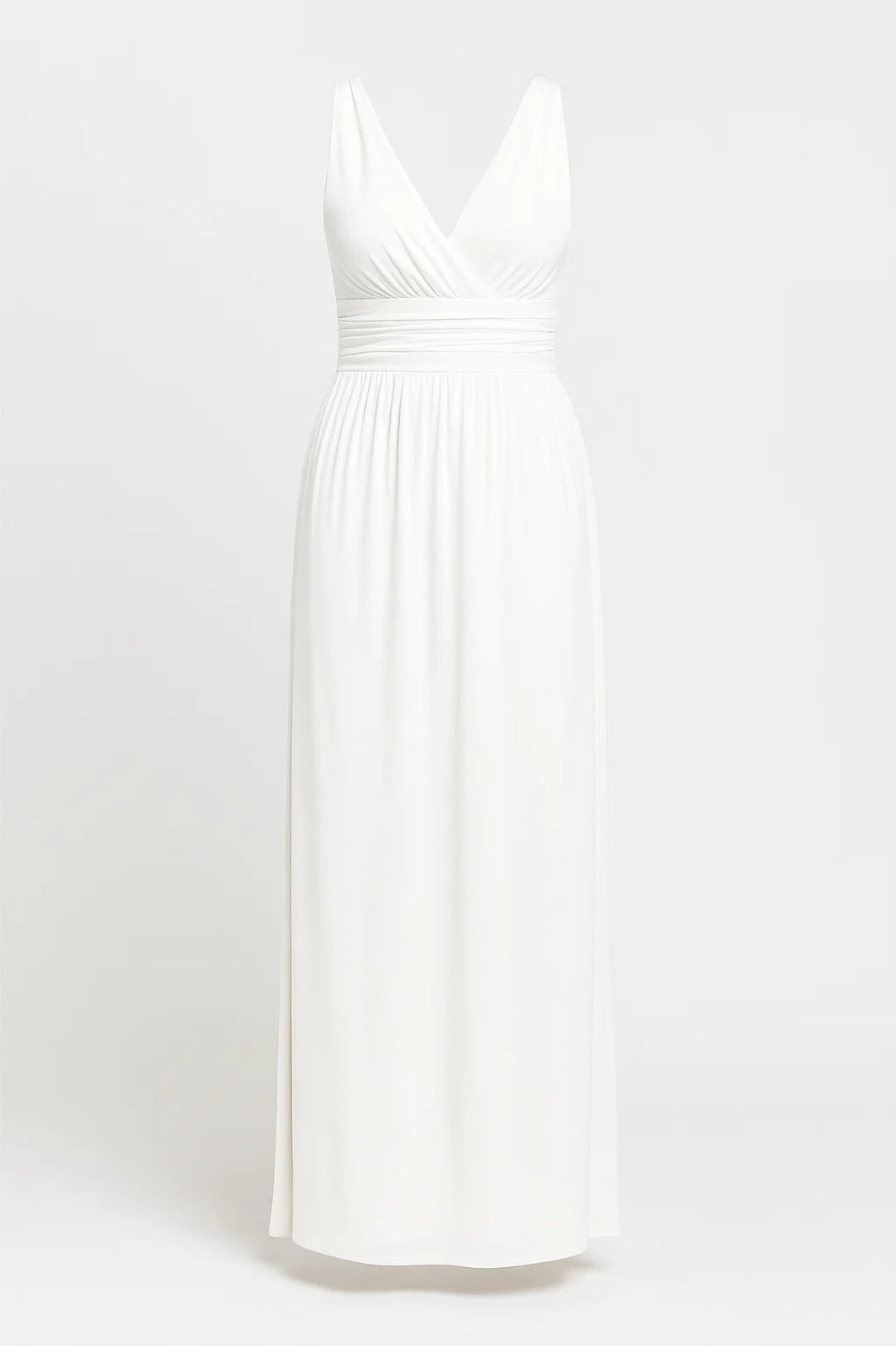 Long dress with crossover V-neck | Gathered waist | Elegant and fluid style