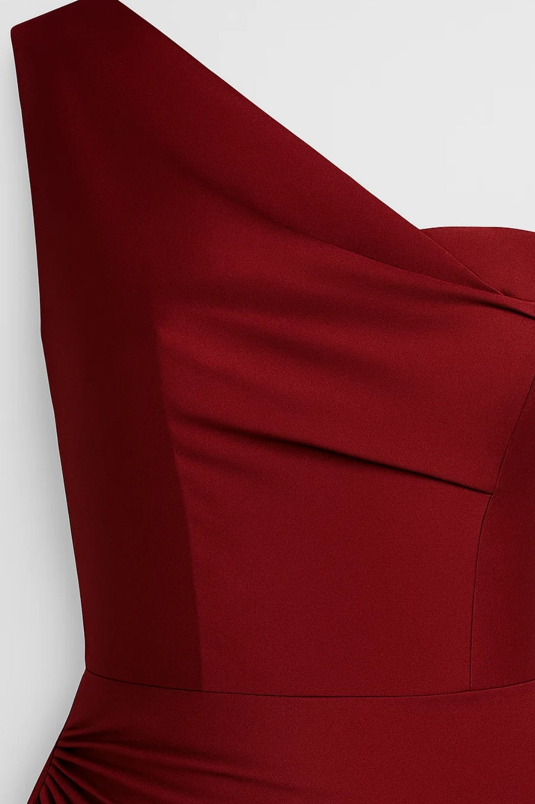 One-Shoulder Long Dress | Elegant Draping | Side Slit