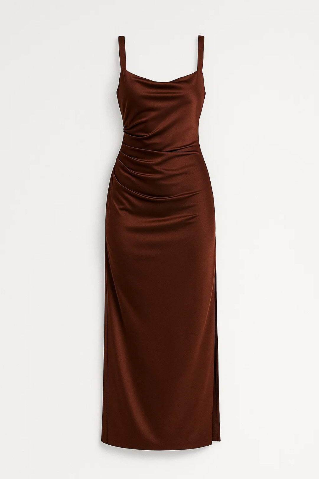 Long dress with thin straps and soft neckline | Refined elegance for the evening