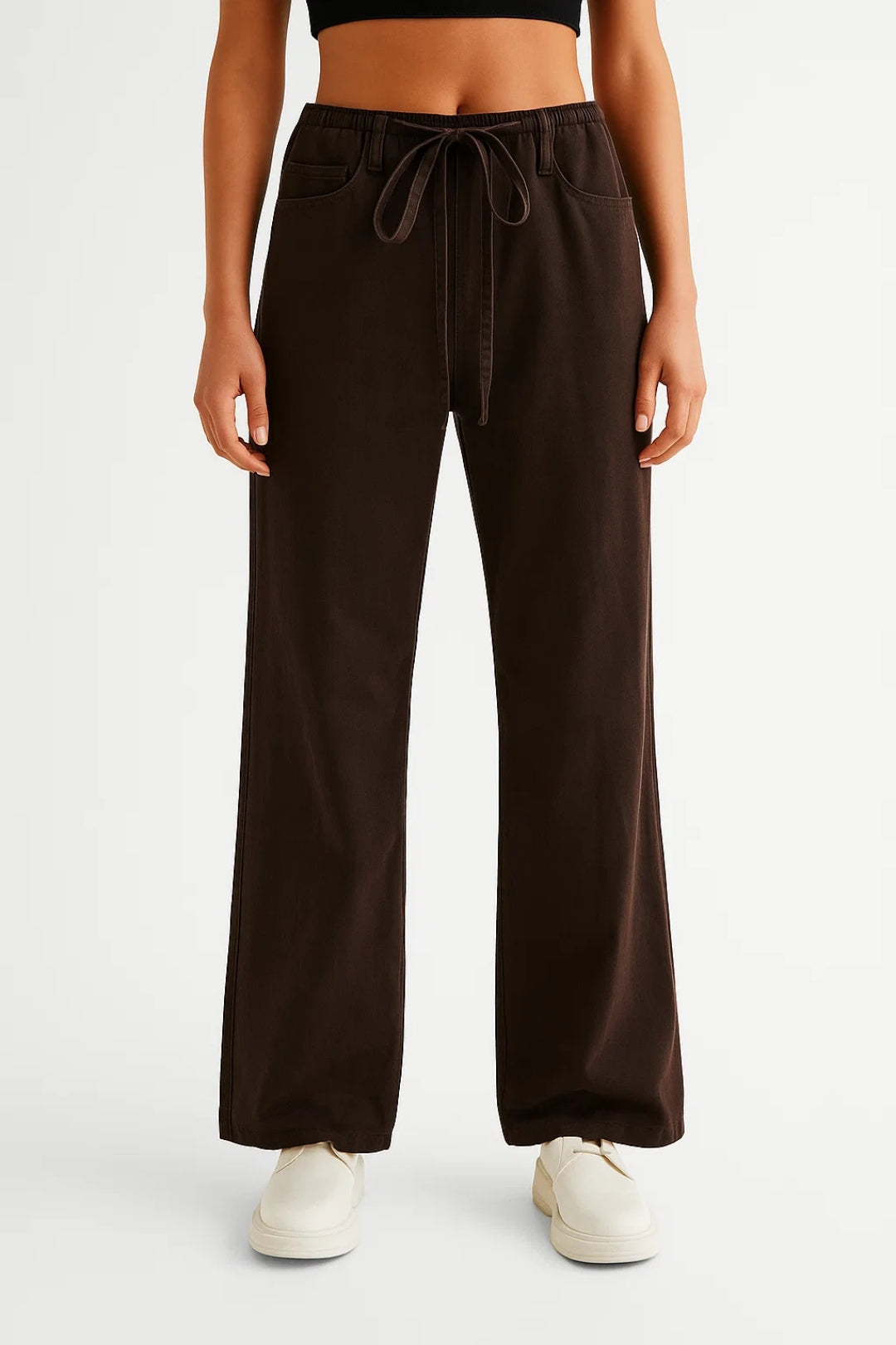 Wide-leg jeans with elastic waistband and drawstring | Comfort and everyday style